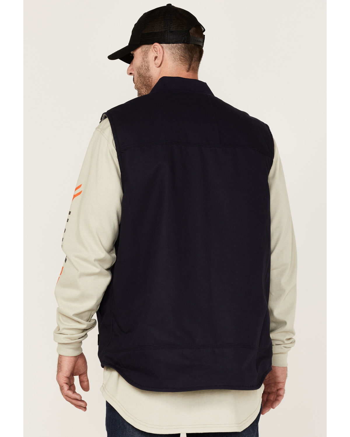 Image #4 - Hawx Men's FR Solid Zip-Front Insulated Work Vest, Navy, hi-res