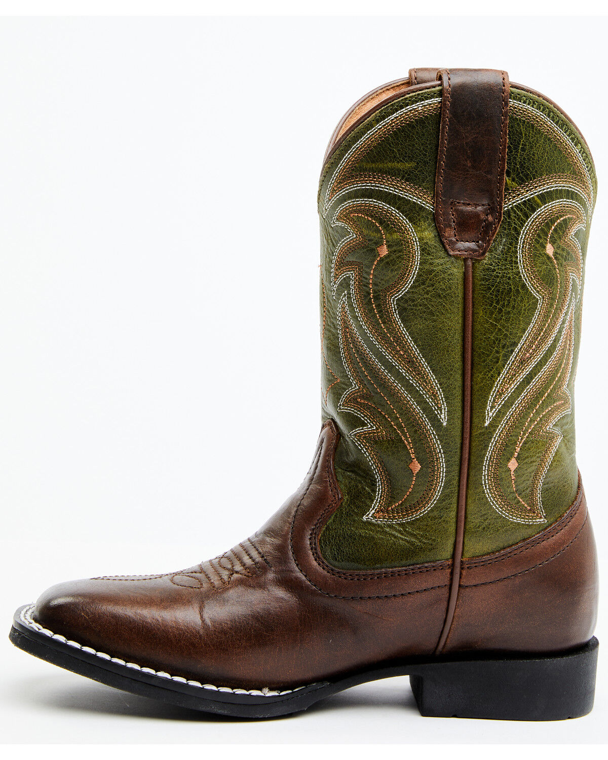 Image #3 - RANK 45® Boys' Kasey Western Boots - Broad Square Toe, Green, hi-res