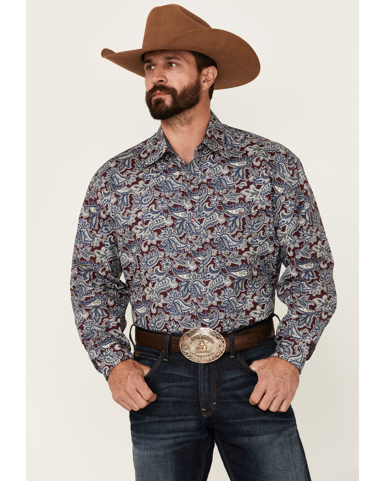 Stetson Men's Resolute Paisley Print Long Sleeve Snap Western Shirt , Multi, hi-res