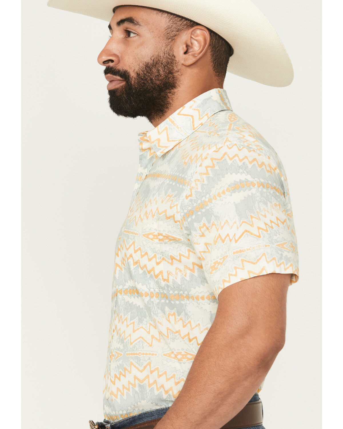 Image #2 - Pendleton Men's Shoreline Printed Short Sleeve Button-Down Western Shirt, Blue, hi-res