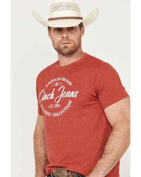 Image #2 - Cinch Men's American Brand Short Sleeve Graphic T-Shirt, Heather Red, hi-res