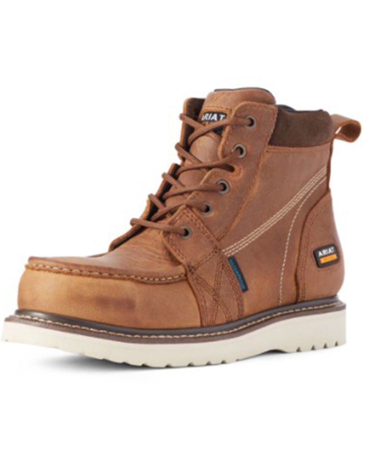 Ariat Women's Rebar Wedge Waterproof Work Boots - Composite Toe, Brown, hi-res