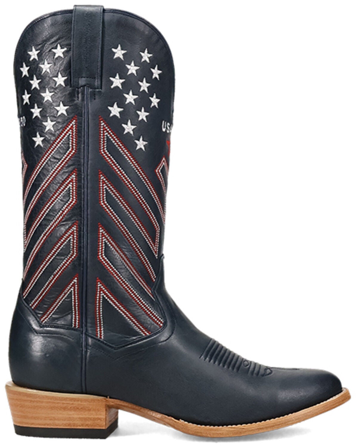 Image #2 - Dan Post Men's America 250 Western Boots - Round Toe, Blue, hi-res