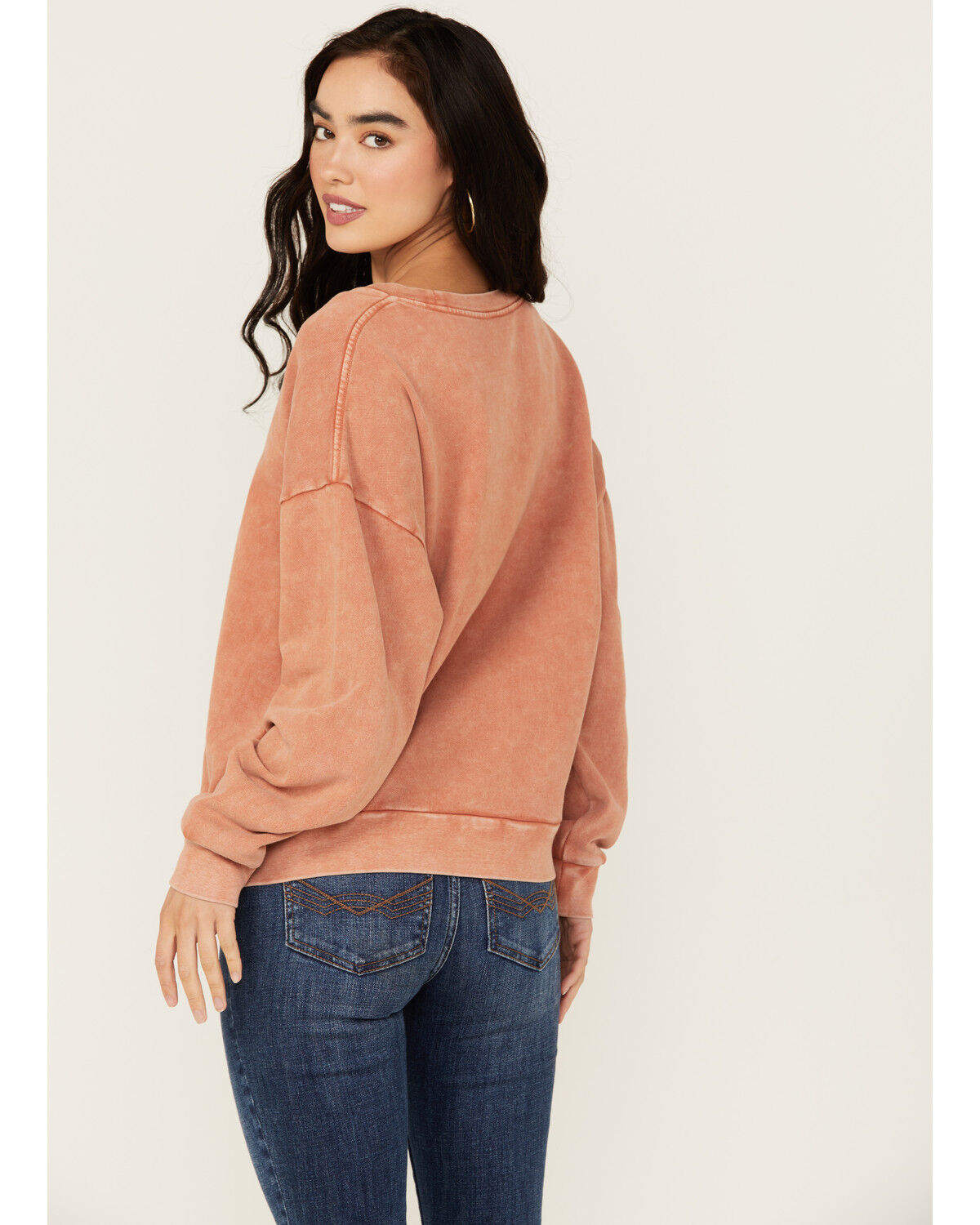 Image #4 - Cleo + Wolf Women's Country Life Wash Graphic Sweatshirt, Rust Copper, hi-res