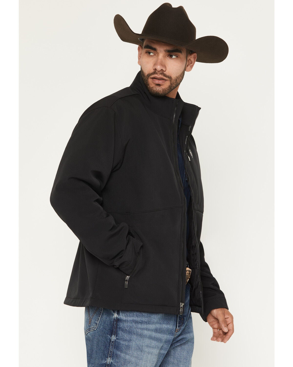 Image #2 - Ariat Men's Logo Concealed Carry Softshell Jacket - Big, Black, hi-res