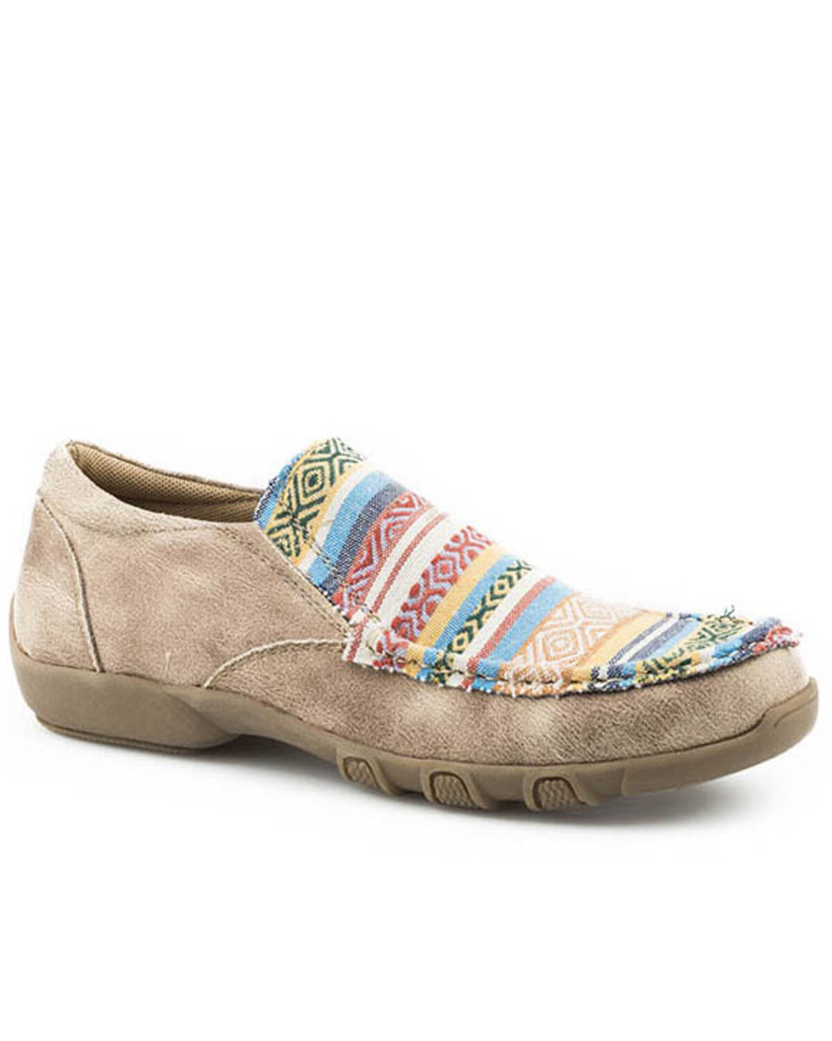 Image #1 - Roper Women's Vintage Beige Multicolor Shoes - Moc Toe, Tan, hi-res