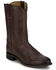 Image #1 - Justin Men's 10" Ted Roper Western Boots - Round Toe, Dark Brown, hi-res