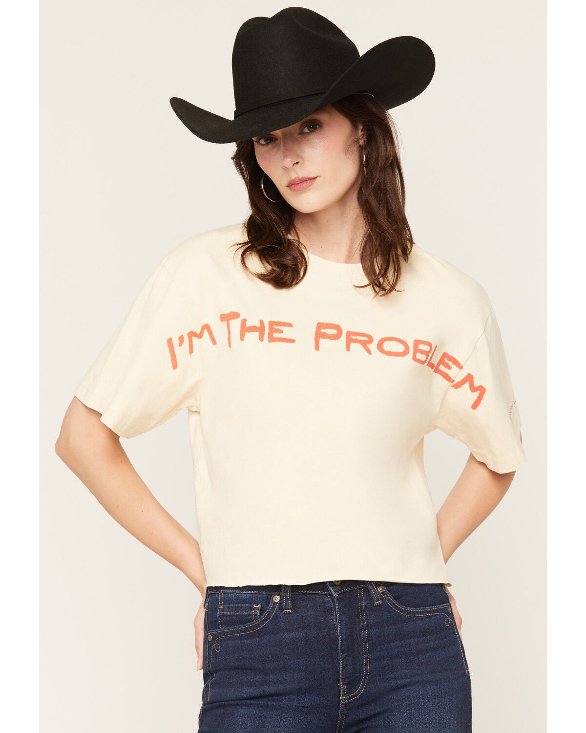 Morgan Wallen Women's I'm The Problem Short Sleeve Graphic Tee, Cream, hi-res