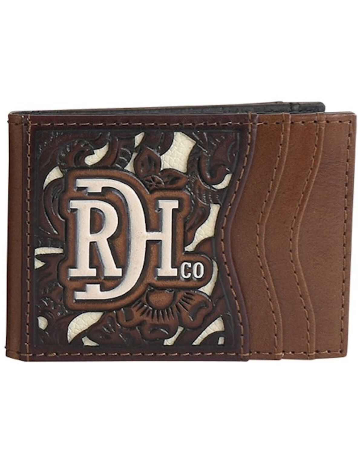 Image #1 - Red Dirt Hat Men's Tooled Inlay Bifold Wallet, Brown, hi-res