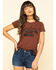 Image #1 - Bandit Brand Women's Cowboys Horse Around Graphic Short Sleeve Tee, Rust Copper, hi-res