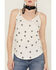 Shyanne Women's Star Print Cami , White, hi-res