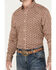 Image #3 - RANK 45® Men's Spur Printed Long Sleeve Button-Down Stretch Western Shirt, Pecan, hi-res