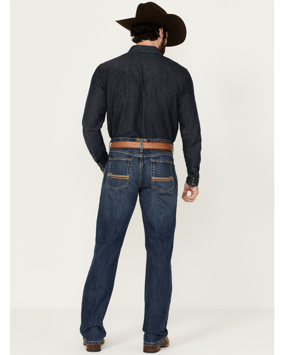 Image #3 - Ariat Men's Boot Barn Exclusive M4 Newton Phillip Medium Wash Relaxed Straight Stretch Denim Jeans - Big, Medium Wash, hi-res