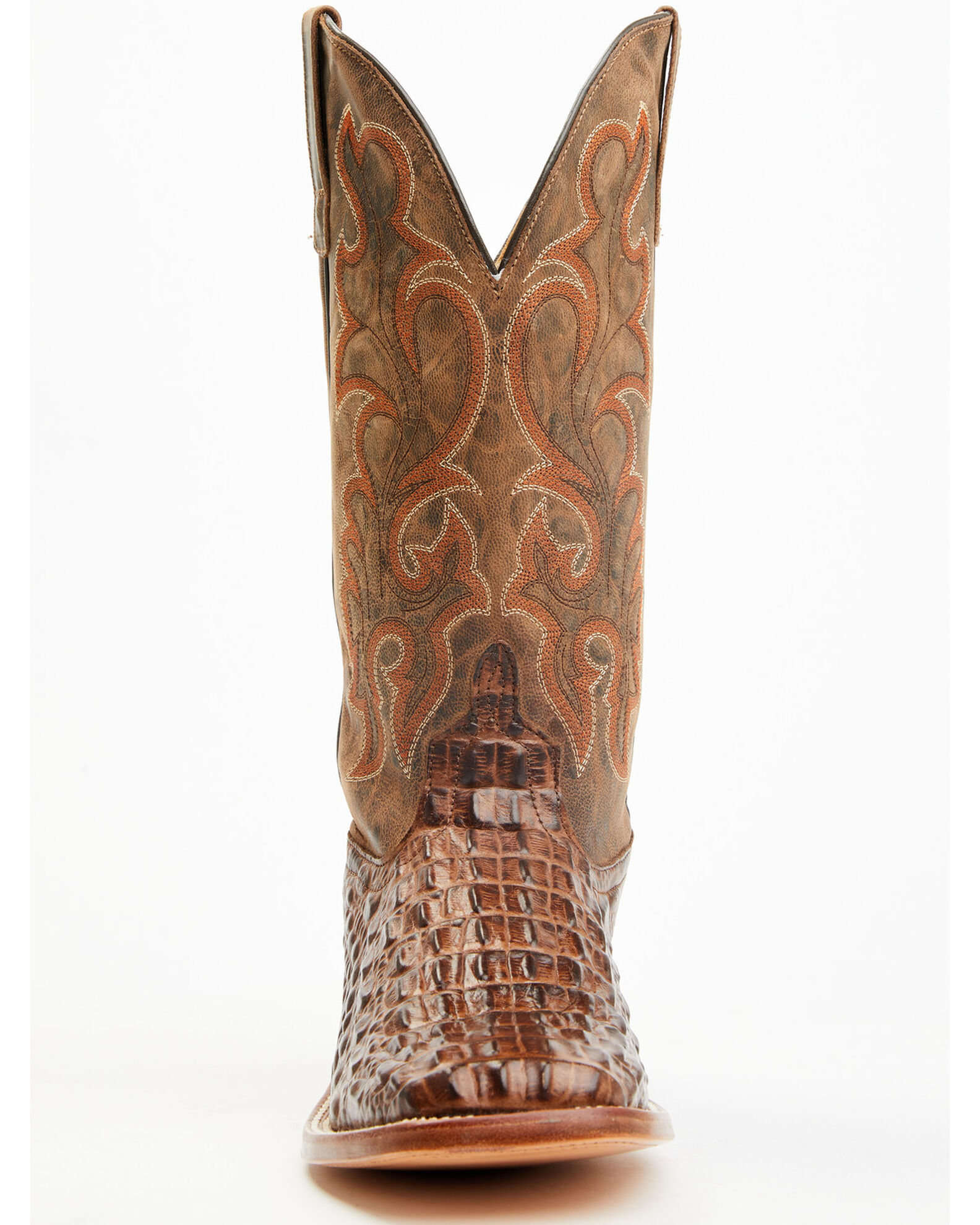 Image #4 - Horse Power Men's Nile Croc Western Boots - Square Toe, Brown, hi-res