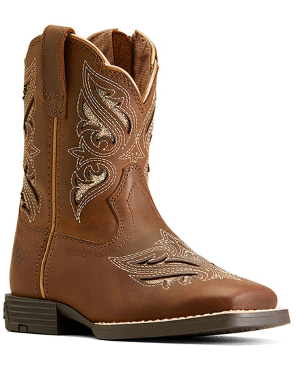 Image #1 - Ariat Toddler Girls' Round Up Bliss Western Boots - Broad Square Toe, , hi-res