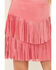 Image #2 - Shyanne Girls' Faux Suede Fringe Skirt, Hot Pink, hi-res