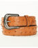 Image #1 - Cody James Men's Carver Exotic Ostrich Leather Belt, Cognac, hi-res