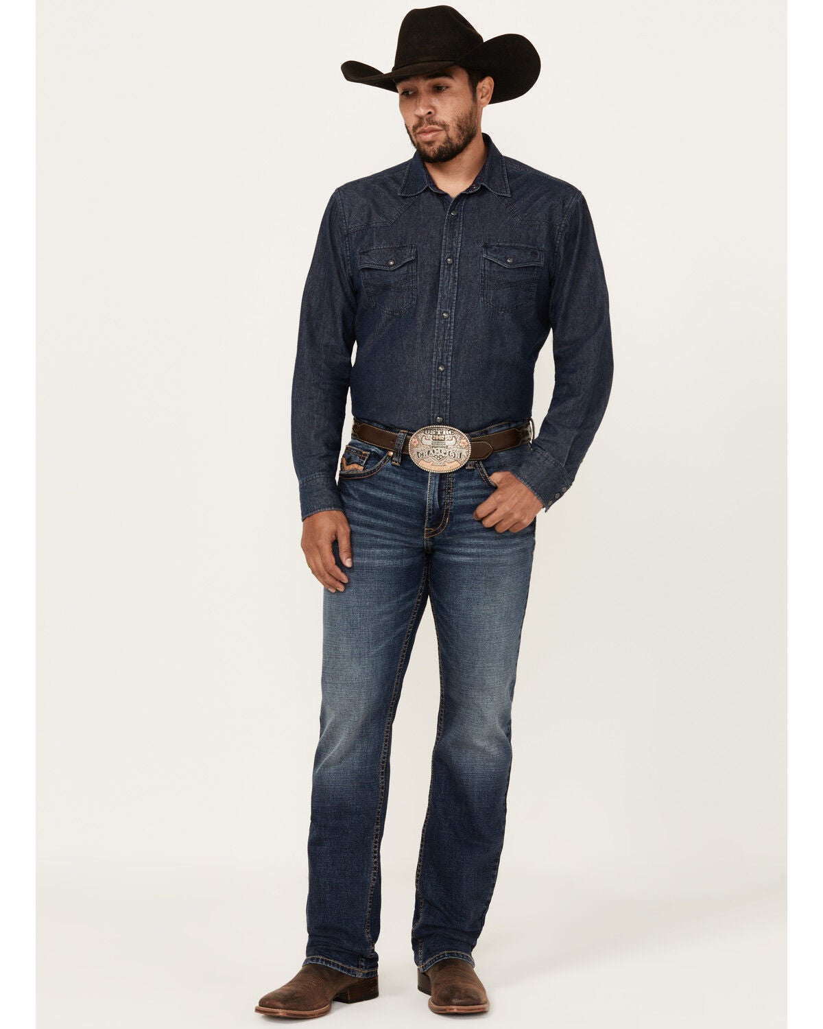 Cody James Men's Stonewall Wash Jackson Slim Straight Stretch Denim Jeans, Dark Wash, hi-res