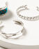 Image #2 - Idyllwind Women's Wesley Court Feather Turquoise Cuff Bracelet Set - 3-Piece, Silver, hi-res