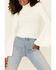 Image #2 - Shyanne Women's Rib Knit Mock Neck Bell Sleeve Top , Ivory, hi-res