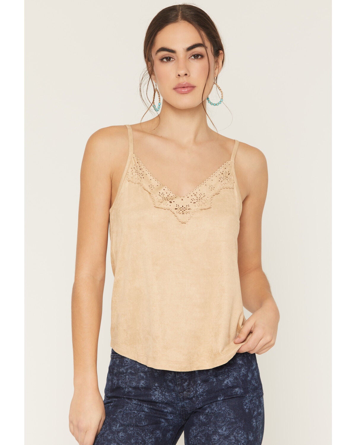 Shyanne Women's Coriander Faux Suede Cami, Khaki, hi-res