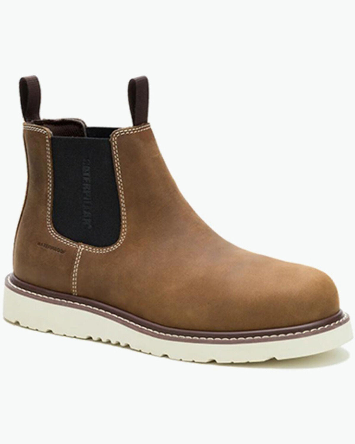 CAT Workwear Men's 6" Reclaimer Waterproof Wedge Work Boots - Steel Toe, Brown, hi-res