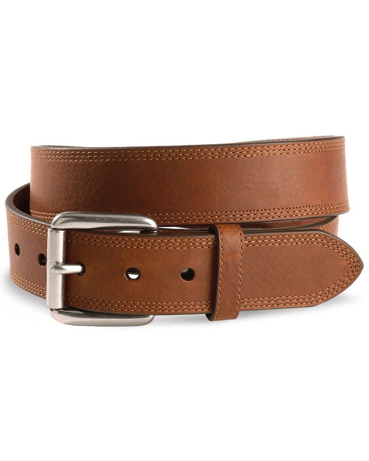 Ariat Triple Stitched Leather Belt - Reg & Big, Sunshine, hi-res