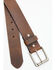 Image #2 - Hawx Men's Brown Casual Bomber Leather Belt, Brown, hi-res