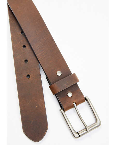 Hawx Men's Brown Casual Bomber Leather Belt, Brown, hi-res