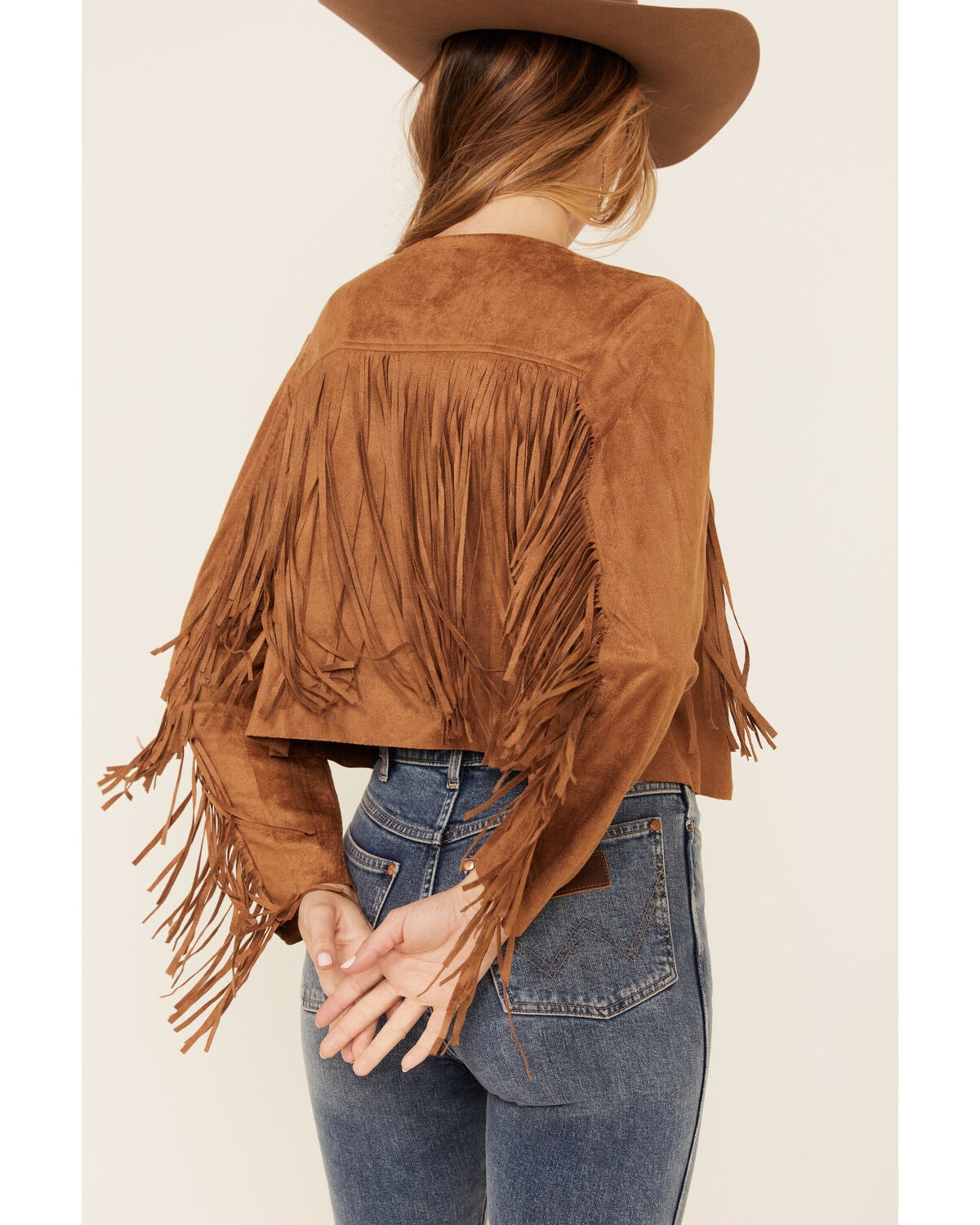 faux fringe jacket