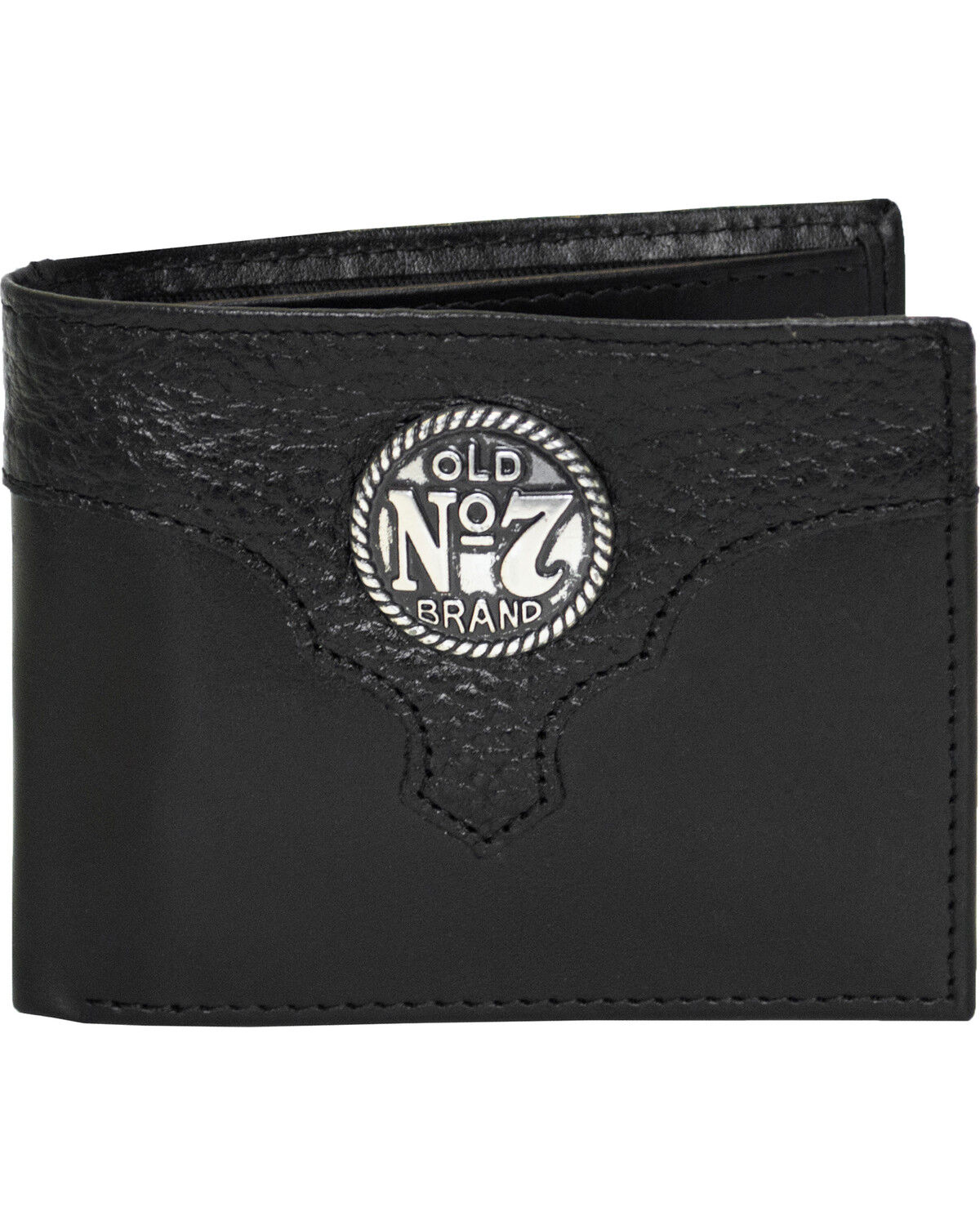 Image #1 - Western Express Men's Black Old #7 Leather Billfold Wallet, Black, hi-res