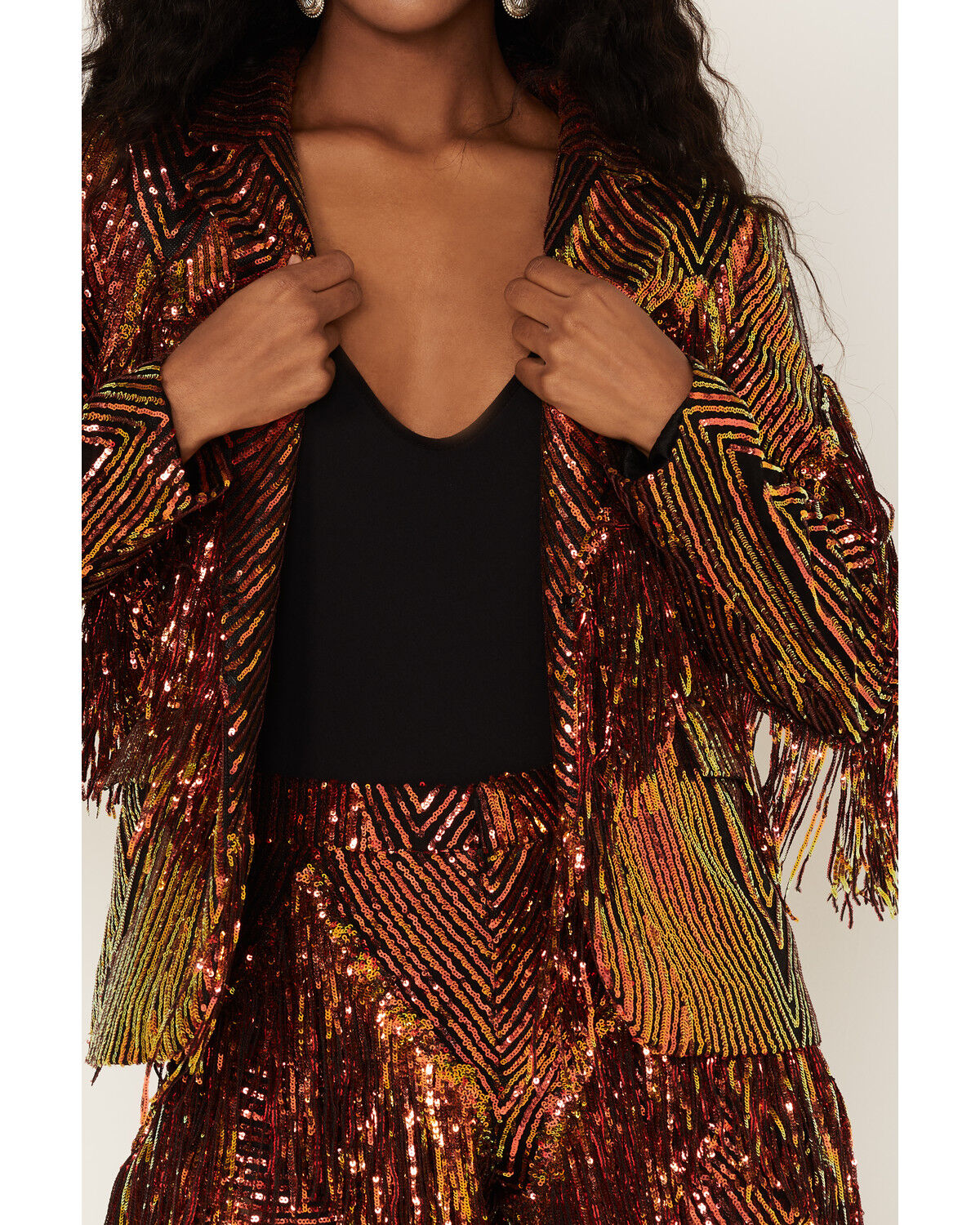 Image #3 - Any Old Iron Women's Sequins and Fringe Jacket, , hi-res