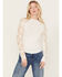 Image #1 - Wild Moss Women's Floral Lace Sleeve Mock Neck Top, , hi-res
