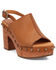 Image #1 - Dingo Women's Clover Wooden Sandals, Tan, hi-res