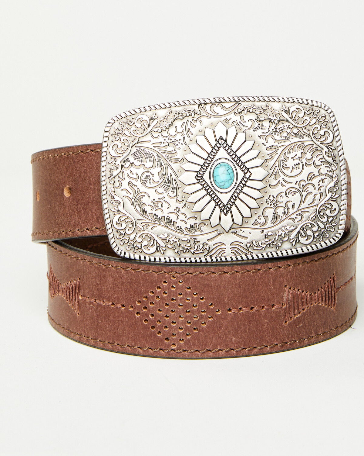 Idyllwind Women's Highland Embossed Buckle Belt, Black, hi-res