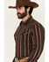 Image #2 - Blue Ranchwear Men's Aspen Striped Print Long Sleeve Snap Western Shirt, Dark Brown, hi-res