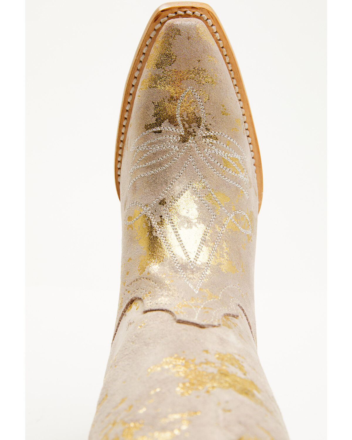 Image #6 - Corral Girls' Golden Touches Suede Western Boots - Snip Toe, Gold, hi-res