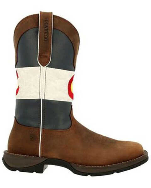 Image #2 - Durango Men's Colorado Flag Western Boots - Square Toe, Brown, hi-res