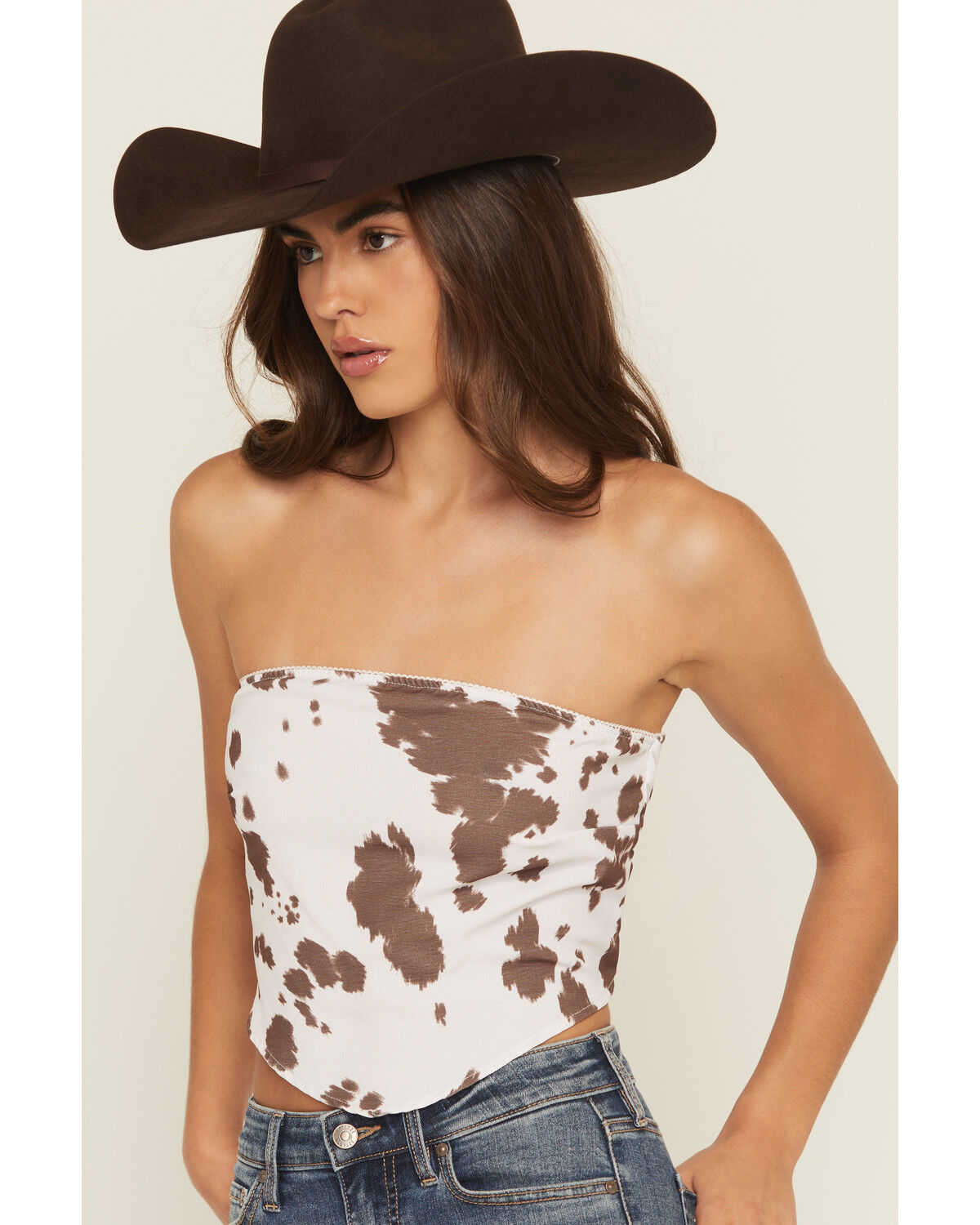 Image #3 - Originality Women's Boot Barn Exclusive Cow Print Bandana Top, White, hi-res