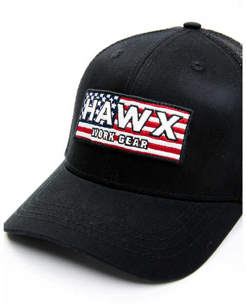 Hawx Men's American Flag Patch Mesh-Back Ball Cap , Black, hi-res
