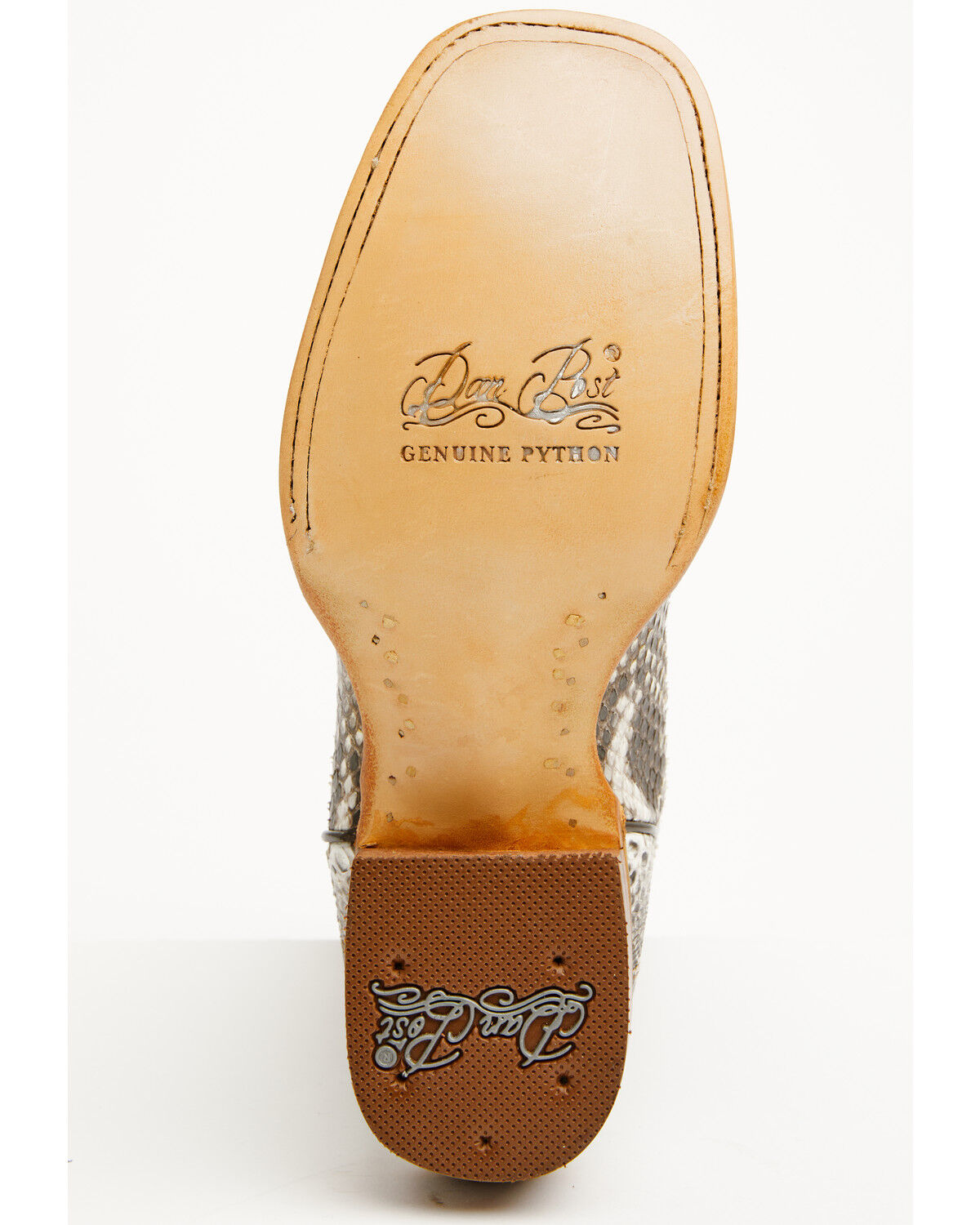Image #7 - Dan Post Women's Exotic Python Western Boots - Broad Square Toe, Natural, hi-res