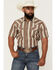 Image #1 - Cody James Men's Gopher Striped Print Short Sleeve Snap Western Shirt, Brown, hi-res