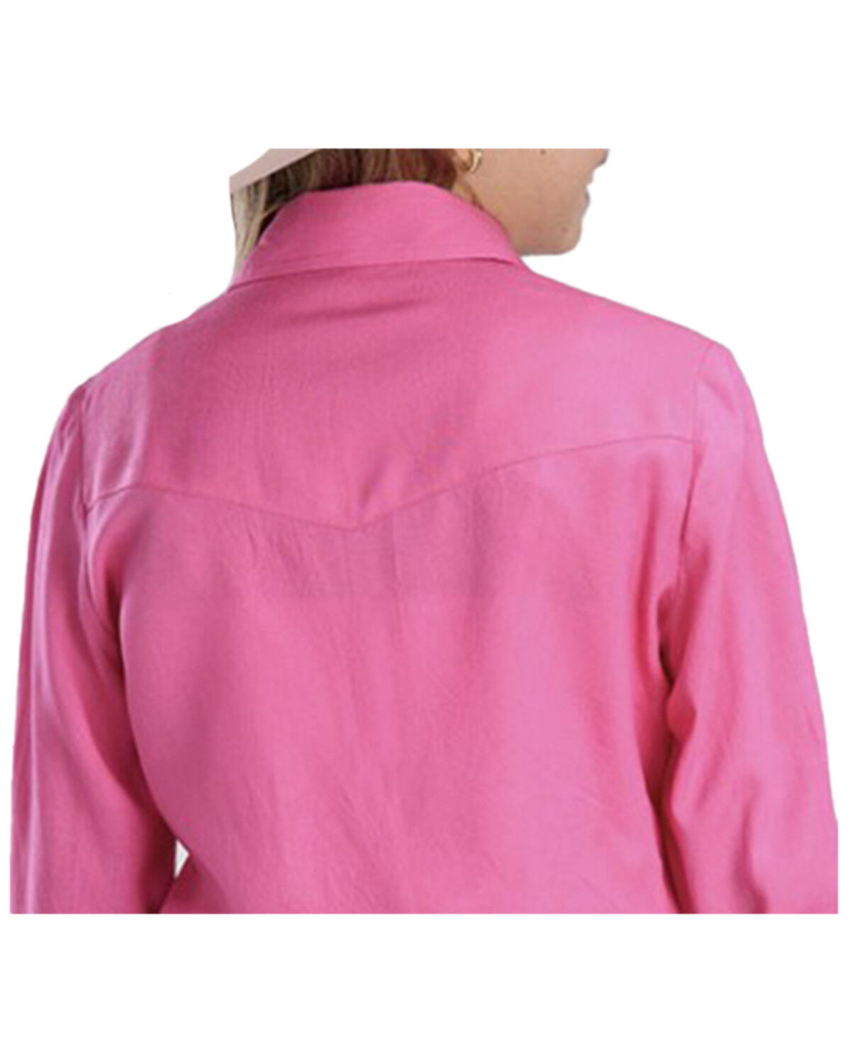 Image #3 - Roper Girls' Solid Long Sleeve Snap Western Shirt, Pink, hi-res