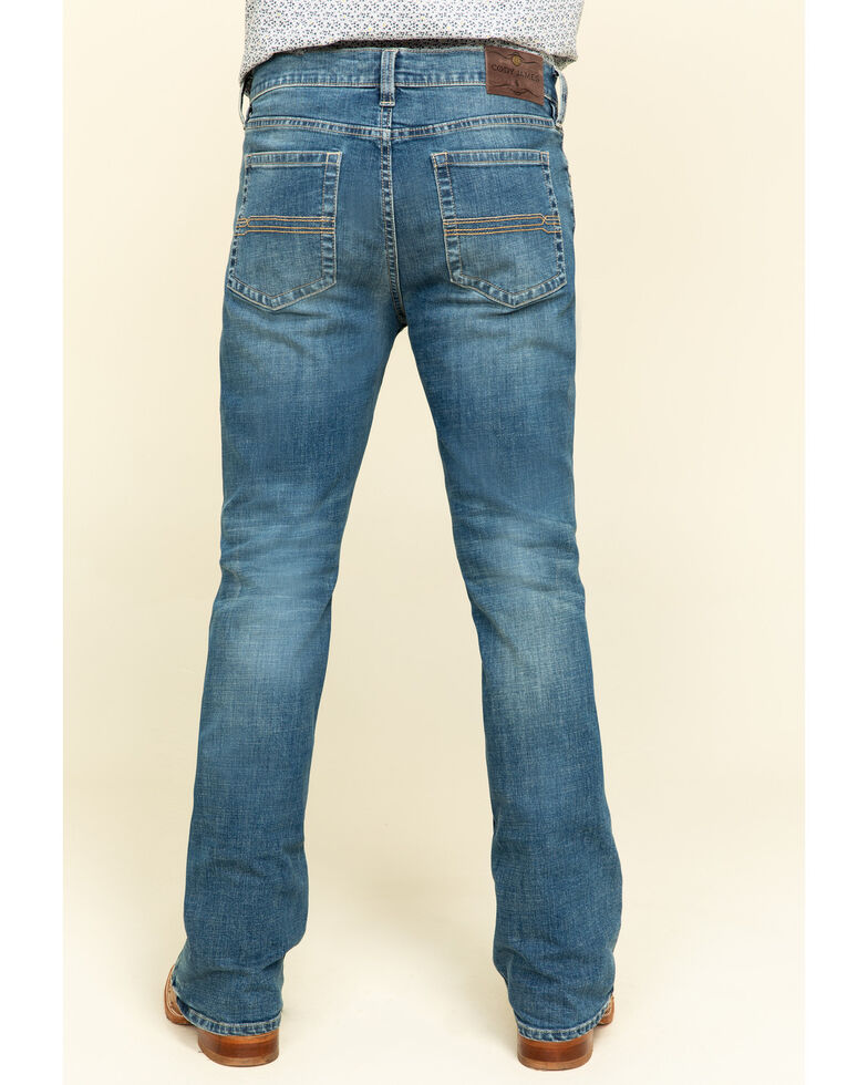 Cody James Men's Hawken Medium Wash Crosshatch Stretch Slim Bootcut Jeans , Blue, hi-res