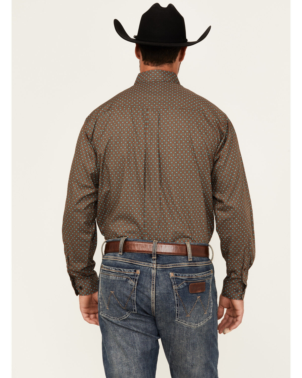 Image #4 - Cinch Men's Geo Print Long Sleeve Button-Down Western Shirt, Brown, hi-res