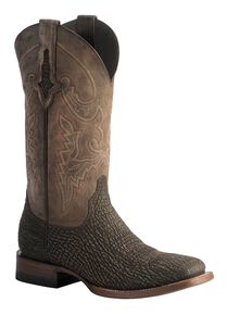 Lucchese Men's 1883 Horseman Sanded Shark Cowboy Boots - Square Toe, Chocolate, hi-res