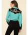 Scully Women's Horseshoe Embroidered Retro Western Shirt, Turquoise, hi-res