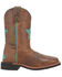 Image #2 - Dan Post Little Girls' Starr Western Boots - Broad Square Toe, Brown, hi-res