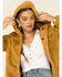 26 International Women's Mustard Faux Fur Hooded Jacket , Mustard, hi-res
