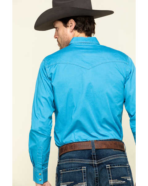 Image #2 - Wrangler Retro Men's Long Sleeve Western Shirt , Blue, hi-res